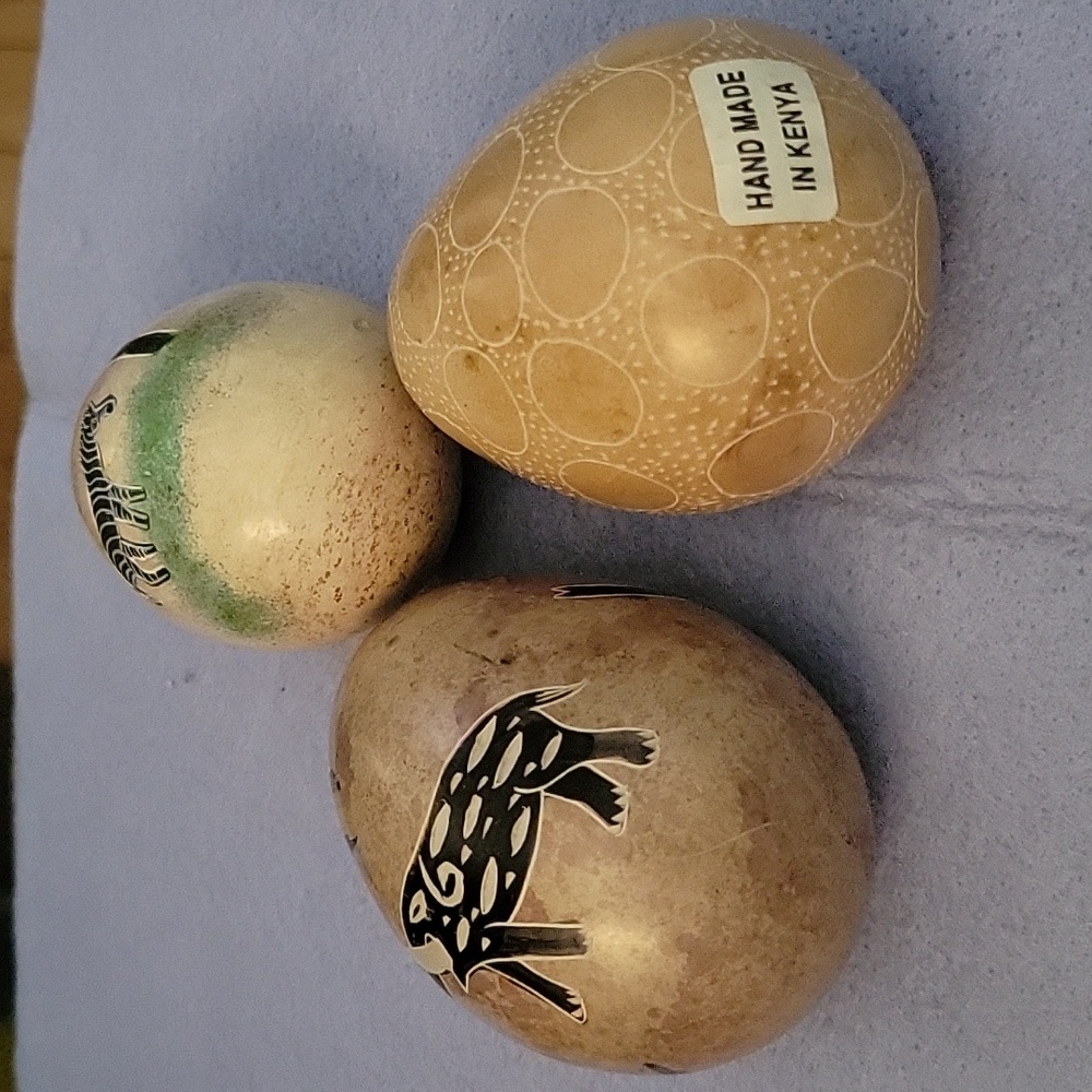 Three Keyna Handcrafted Eggs